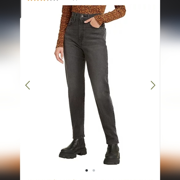 Women's High Rise Tapered Leg Mom Jeans - Black size 30 - Picture 1 of 2